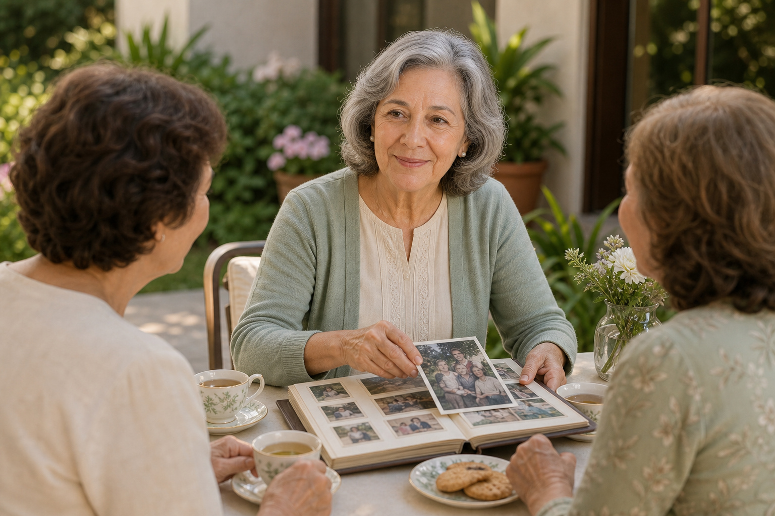 Elena sharing a family photo album